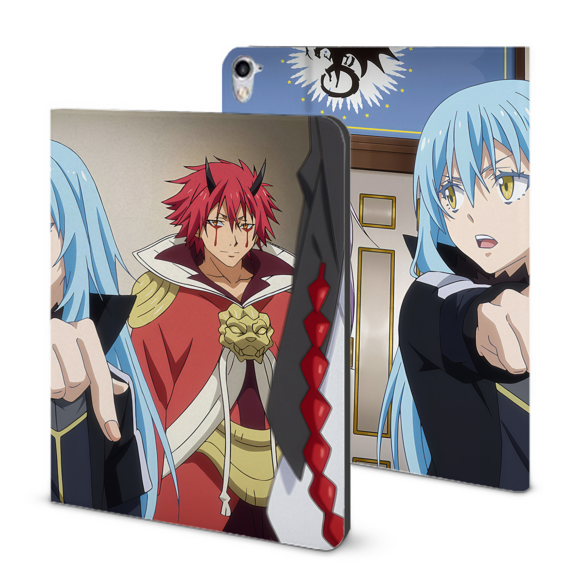 （画像用） 転スラ Regarding Reincarnated to Slime IPad ケース ブック型 PUレザー TPU 耐衝撃 軽量 薄型 ペン収納なし 全面保護 IPad 各モデル対応